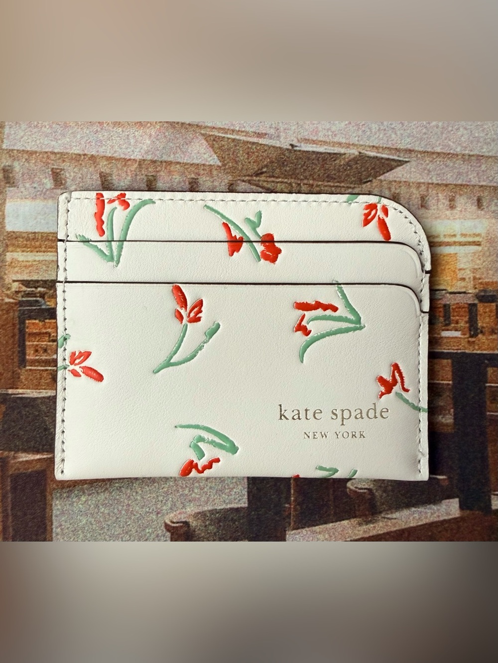 Kate Spade Devin Vibrant Buds Card Holder